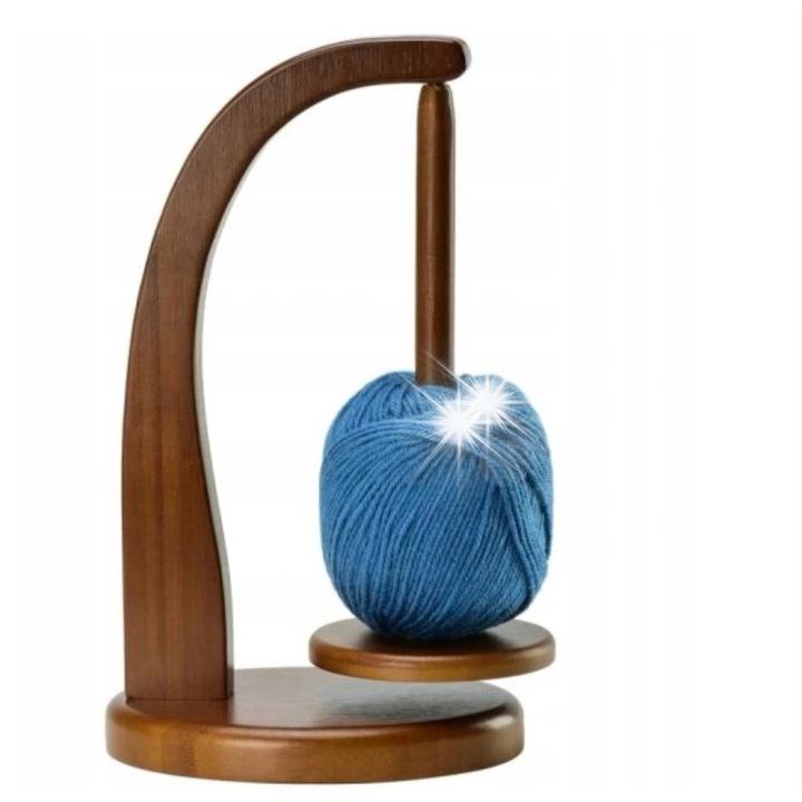 Bambusz és bükkfa fonalállvány, 27cm, 350g, mágneses forgás