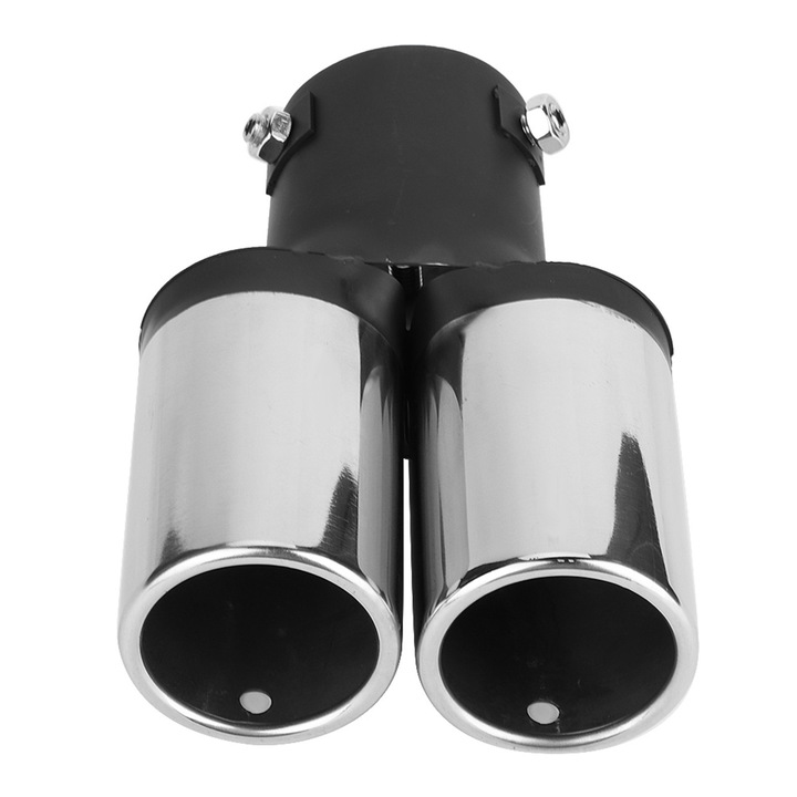 Dupla rozsdamentes acél kipufogóvég, univerzális, 6.2cm