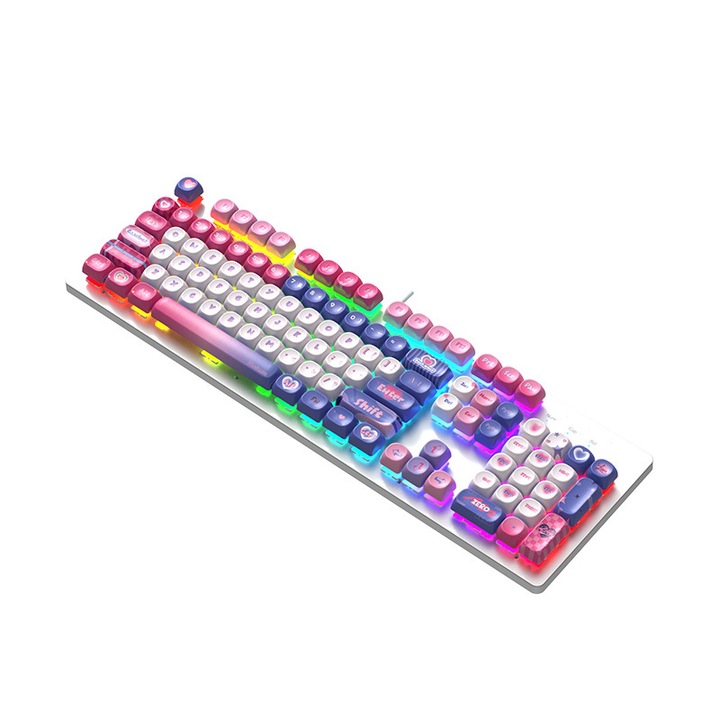 Tastatura mecanica e-sport, 104 taste, verde, cablat, silentios