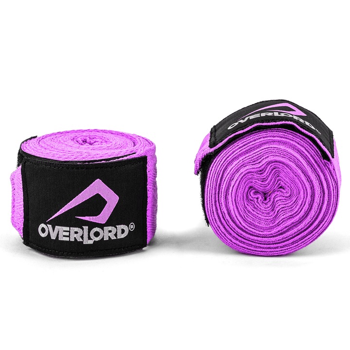 Bandaj box Overlord 4,5 m, roz, 100% bumbac, prindere hook & loop
