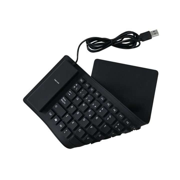 Tastatura, silicon, 85 taste, pliabila, USB, neagra