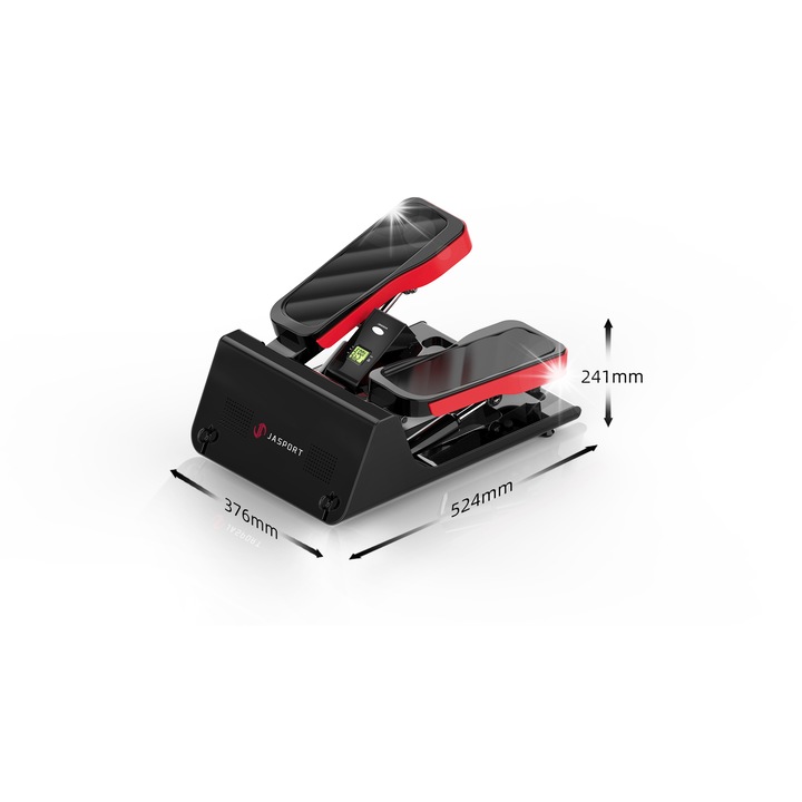 Stepper, JASPORT, 40x37x18cm, max. 120kg, LCD, fekete/piros