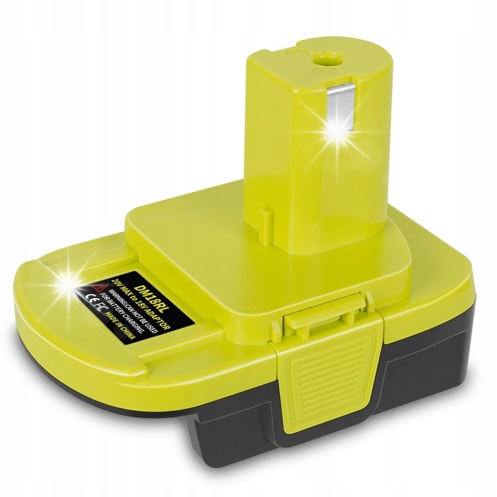 Адаптер за батерии DM18RL за инструменти Ryobi 18V, съвместим с батерии Milwaukee/Dewalt 18V, размери 11x10x10см