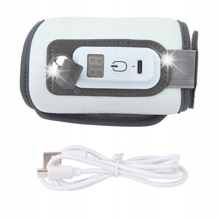 Incalzitor electric portabil pentru sticle, 5 setari de temperatura, USB, 12cm. alb/gri