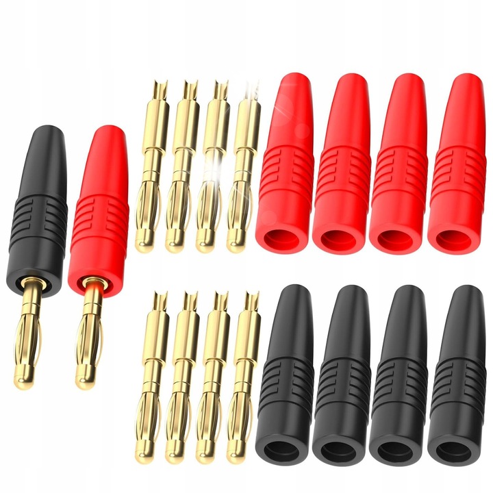 Set 10 conectori banane, 4mm, multicolor