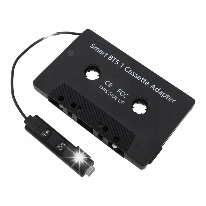Bluetooth kazetta adapter, DC5V BT5.1, vezeték nélküli, 90dB, beépített akkumulátorral