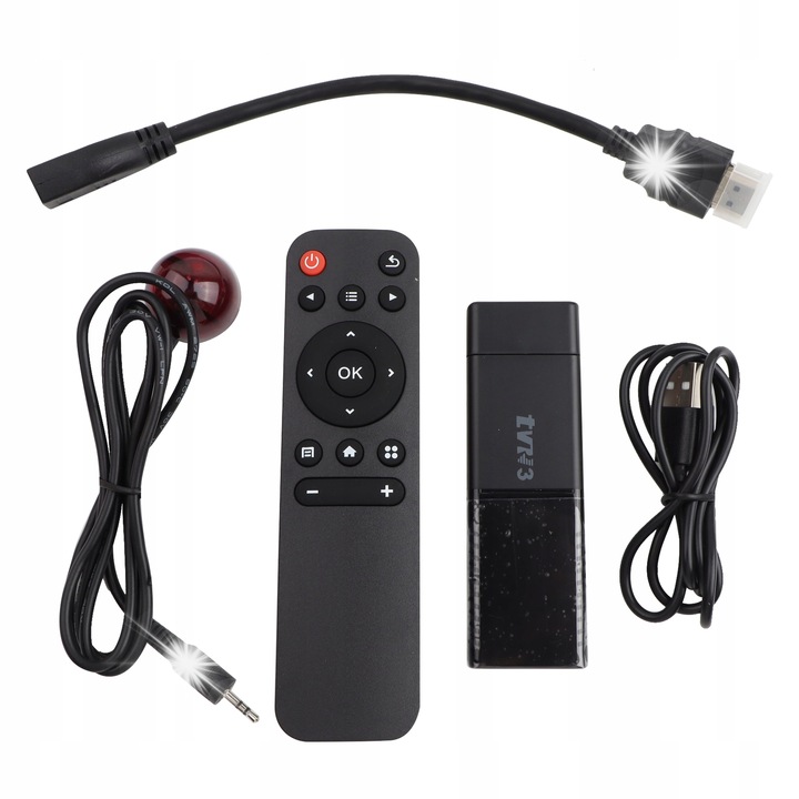 Android TV Stick, 4K, WiFi, Bluetooth, teljes készlet