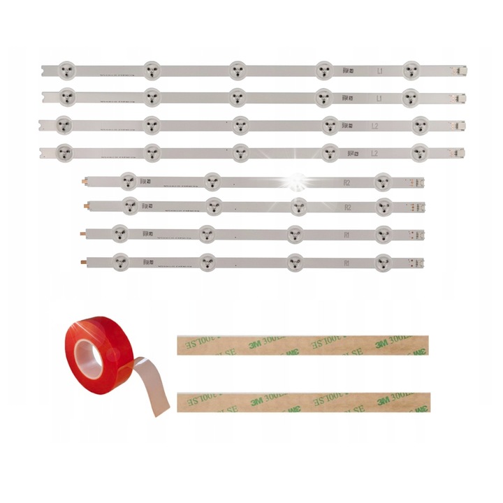 Benzi LED pentru TV, set 8 bucati, compatibil cu Philips 42", Toshiba 42"