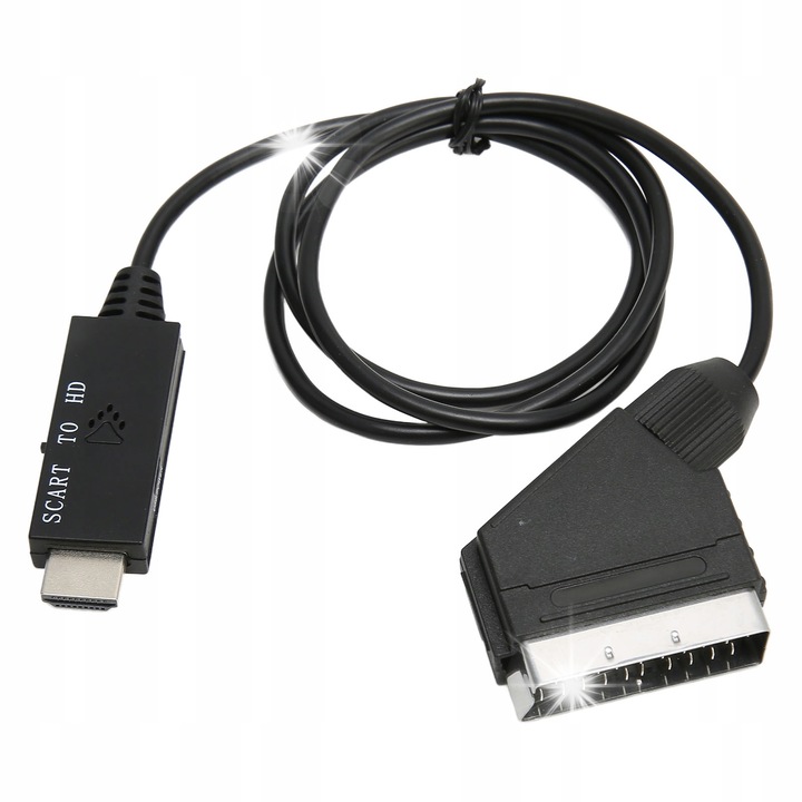Convertor SCART la HDMI, 1080P, alimentare USB, set cu cablu de conectare