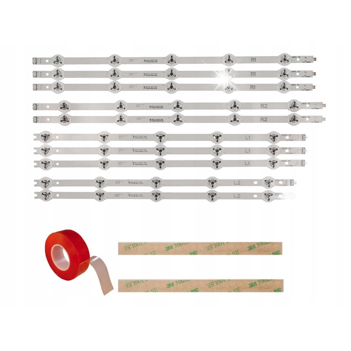 Set complet iluminare LED 10 bucati pentru ecran LC470DUF, multicolor