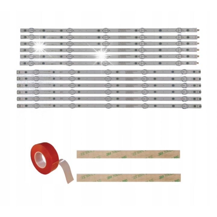 12 db LED szalag készlet, kompatibilis a Philips 55" 55PUS7303 55PUS6703 55PUS6162 55PUS6262 55PUS6412 modellekkel