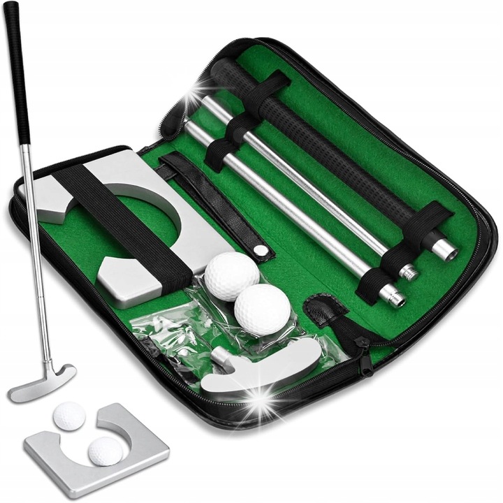 Set portabil de echipament de minigolf cu minge de putter, pentru interior/exterior