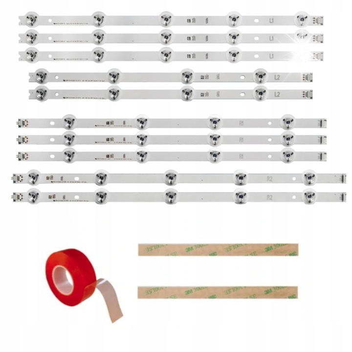 Set complet iluminare LED 42" V14 Slim DRT, 3x L1-Type, 3x R1-Type, 2x L2-Type, 2x R2-Type