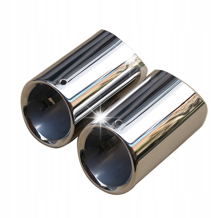 Készlet 2 darab kipufogócső vég, fekete titán, 140cmx70cm, rozsdamentes acélból