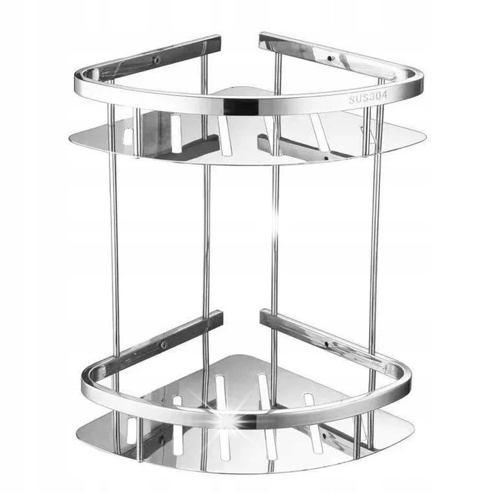 Suport baie Myzea, set 2 buc, aluminiu, argintiu mat, 430x305mm