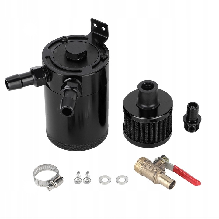 Универсален маслен сепаратор, 2 порта, алуминий, черен, 96x63мм