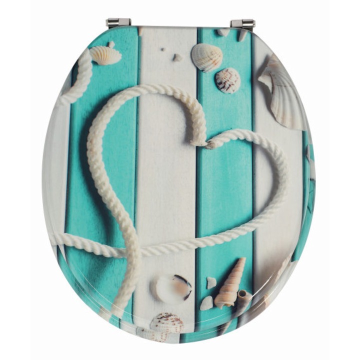 Frogee MDF WC ülőke - Rozsdamentes zsanérokkal - ROPEHEART