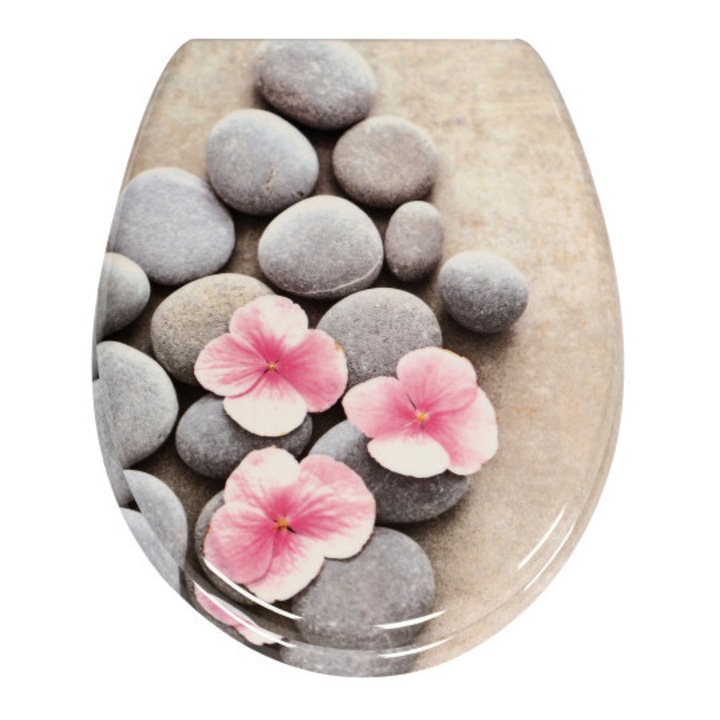 Frogee Duroplast WC ülőke - Rozsdamentes zsanérokkal - BLOSSOM