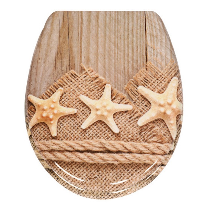 Frogee Duroplast WC ülőke - Rozsdamentes zsanérokkal - STARFISH