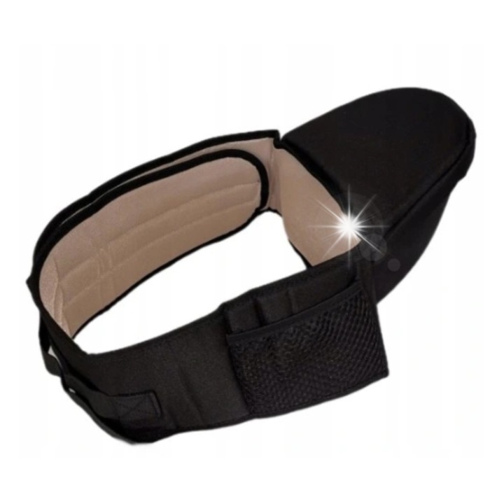 Marsupiu ergonomic pentru bebelusi, 20kg, negru, cu suport pentru solduri