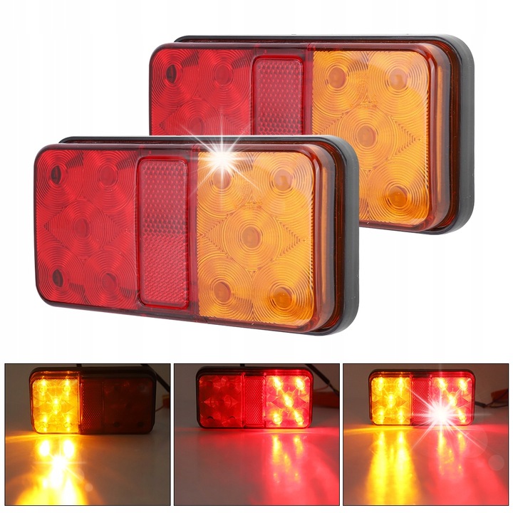 Set 2 Lampi spate universale, 10LED 10-30V, rosu / galben