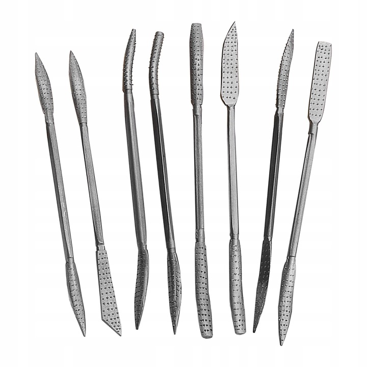 Set 8 pile pentru sculptura din lemn, 20cm, din otel