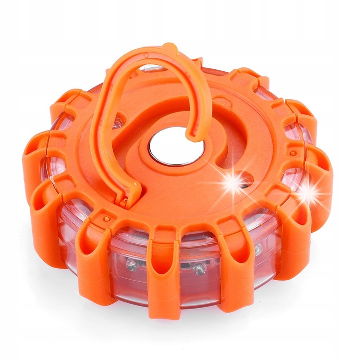 Lampa de avertizare LED, 15 LED-uri, rezistenta la apa, portocalie, 10x3,5cm