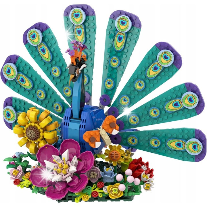 Set de constructie CUBIMANA KLOCKI KWIAT PAWIA 3D ZWIERZAT 844el