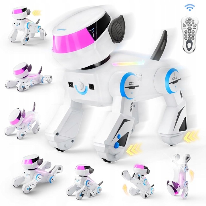 Интерактивен робот, VATOS, куче с дистанционно управление, 30x20x15см