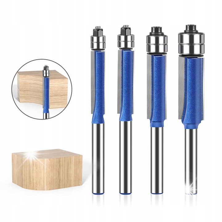 Set freze pentru prelucrarea lemnului 6mm, 4 bucati, cu cutii de depozitare