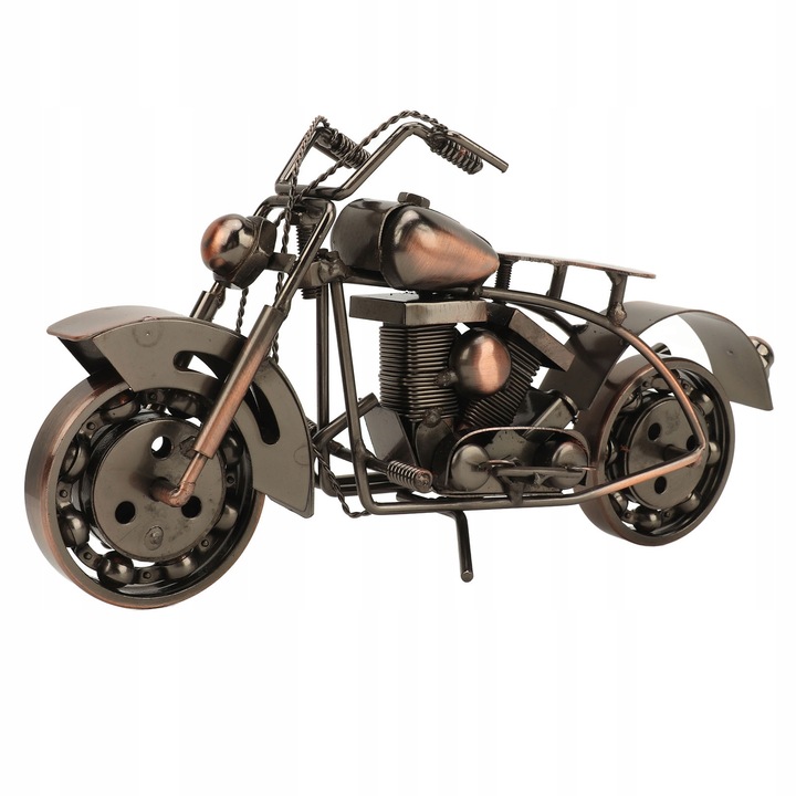 Fém retro motorkerékpár modell, 26x13x7cm, vintage dekoráció, ideális ajándék