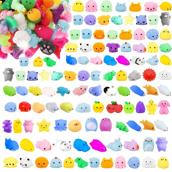 Set 200 mini gniotki, jucarii interactive copii, multicolor, 2x2cm