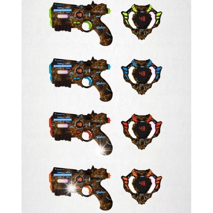 Pistol laser, VATOS, set 4, pentru laser tag si paintball