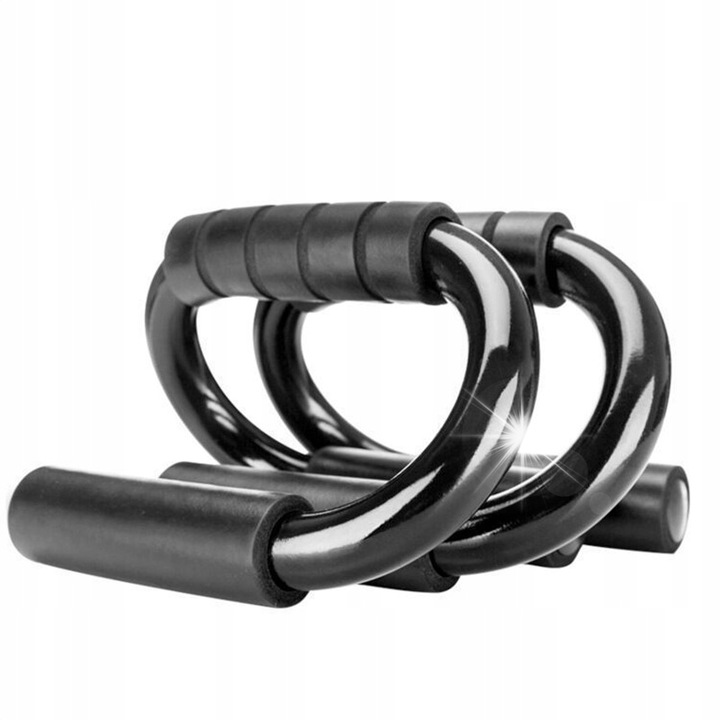 Set 2 manere de sprijin pentru flotari, Medi Sleep, 18x13.5x10,5cm, negru