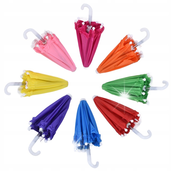 8 darab miniatűr esernyő készlet babákhoz, többszínű, 30x20x13cm