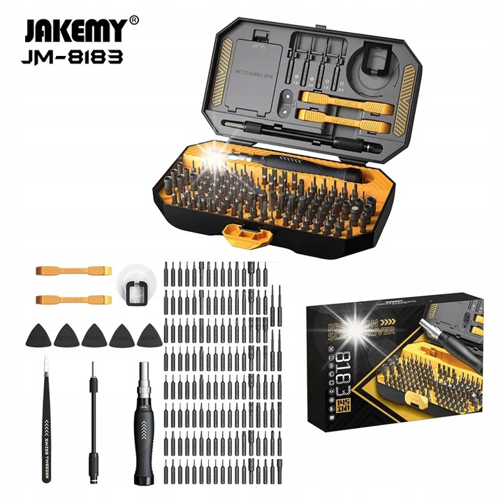 Комплект отвертки Jakemy JM-8183, 145 в 1, 116 бита, 18.5x11.5x4.5см