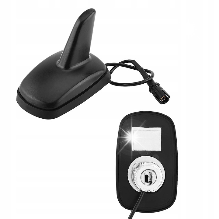 Antena auto pe acoperis tip rechin, plastic si metal, neagra, set 1 buc.