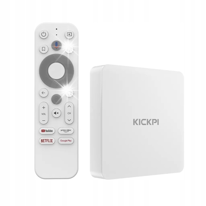 KICKPI KP1 4K TV Box, 2GB RAM, 32GB eMMC, Wi-Fi 5, alb