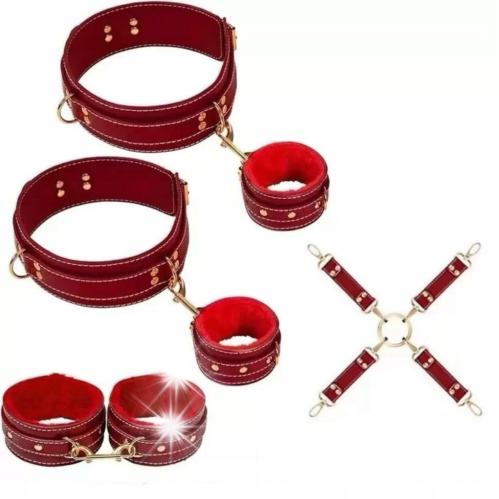 Set BDSM, manseta reglabila, accesorii, multicolor