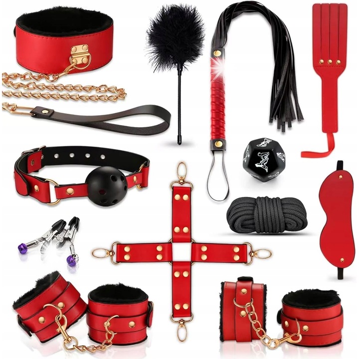 Set BDSM, 12 piese, accesorii pentru cupluri