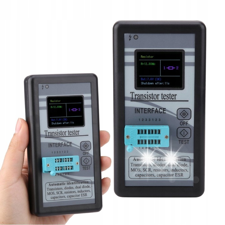 Tester microprocesor M328 pentru rezistori, condensatori, tranzistori, diodi, 1.8" LCD, alimentare 9V
