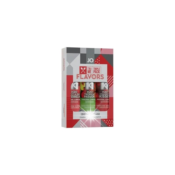 Ízesített síkosító szett, 3 x 30ml, System JO, trópusi, eper, görögdinnye