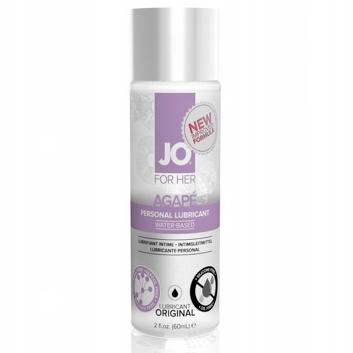 Vízbázisú síkosító, System Jo Agape, 60 ml, illatmentes, íztelen