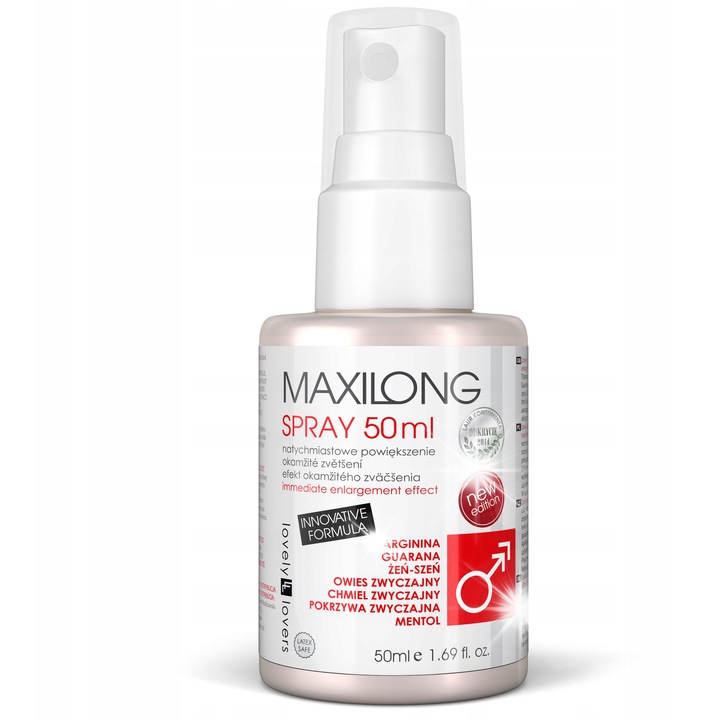 Spray Maxilong 50ml cu L-arginina si extracte vegetale, lubrifiant pentru stimularea peniana