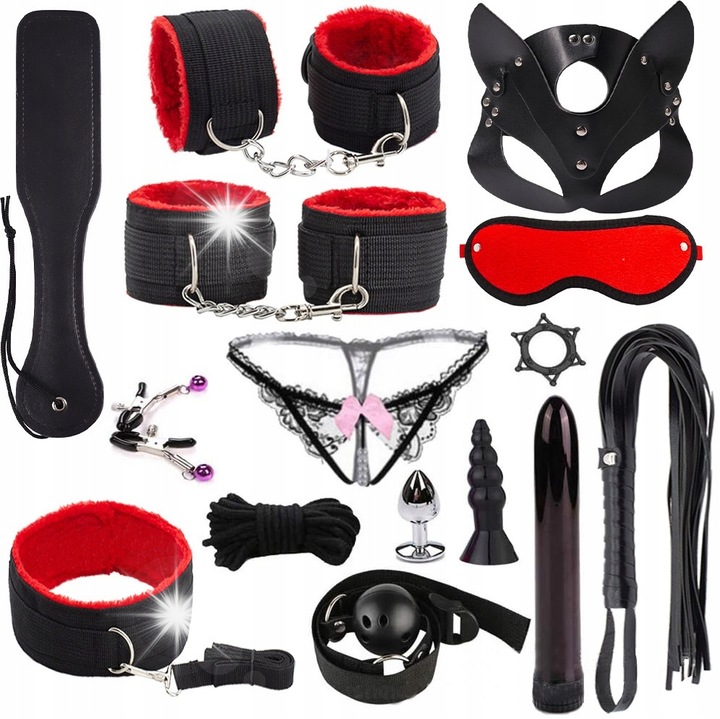 Set BDSM 15 piese, Blue Lotus, mansete, masca,