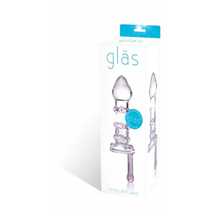 Üveg dildó, Üveg, Candy Land Juicer modell, 17,5 cm, átlátszó