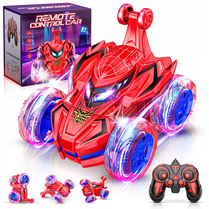 Masinuta RC ATOPDREAM Spider Stunt, 360 grade acrobatii, LED, 2,4 GHz, multicolor