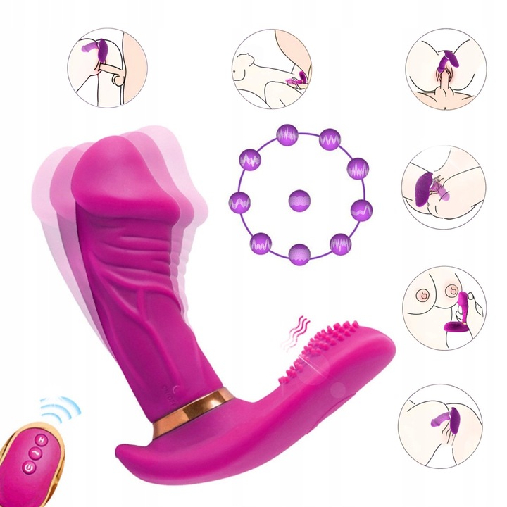 Hordozható vibrátor Blue Lotus, 7 rezgésmód, vízálló, kompakt