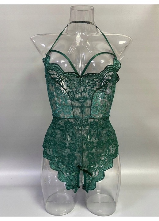 Body szexi, csipkés, zöld