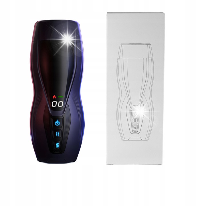 Automata maszturbátor fűtéssel és rezgéssel, 6 mód, 3D textúrázott belső, vízálló